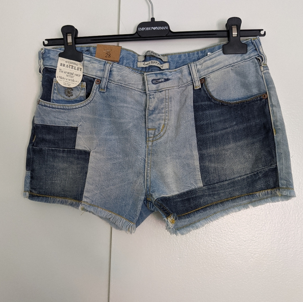 Maison Scotch denim boyfriend shorts size 28